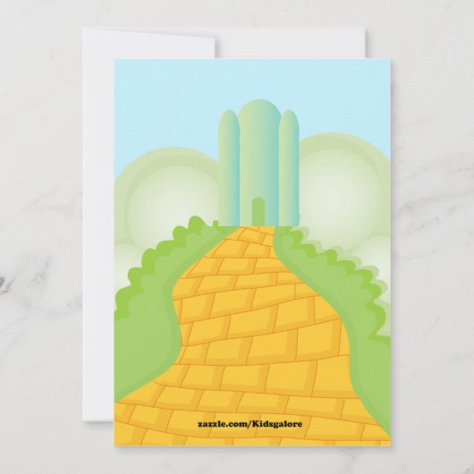 金煉瓦道の誕生日の招待を後を追って下さい 招待状 (裏面)