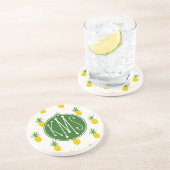 金熱帯パイナップル|モノグラム コースター (側面)