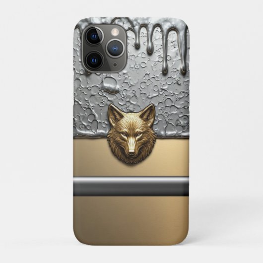 金狼のレリーフ メタルドリップエフェクト 🐺 Case-Mate iPhoneケース (裏)