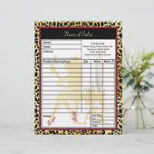 金王冠のヒョウのプリントのヘアーサロンの注文用紙 レターヘッド (スタンド正面)