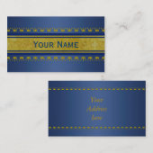 金王冠のボーダー + あなたの文字及び背景 名刺 (正面/裏面)