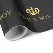 金王冠の王室のな男の赤ちゃんのシャワー ラッピングペーパー (ロールコーナー)