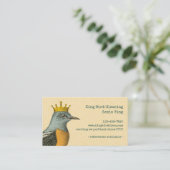 金王冠を持つヴィンテージの鳥 名刺 (スタンド正面)