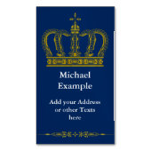 金王室のな王冠 + あなたのbackgr。 及び文字 マグネット名刺 (正面縦)