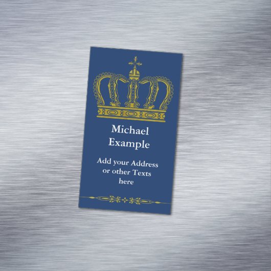金王室のな王冠 + あなたのbackgr。 及び文字 マグネット名刺 (インサイチュ)