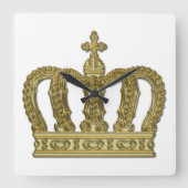 金王室のな王冠II + あなたのbackgr。 及びアイディア スクエア壁時計 (正面)