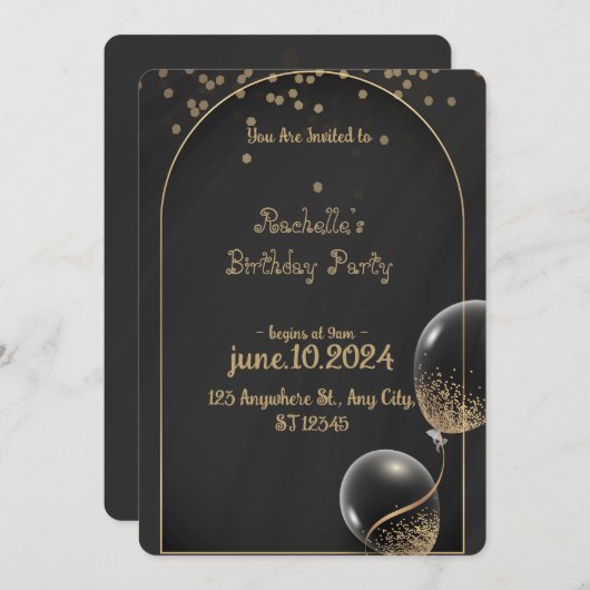 金王室のの誕生日パーティーの招待 招待状 (正面/裏面)