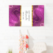 金王室の箔付き紫と金ゴールドフェイク瑪瑙 横断幕 (インサイチュ)