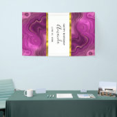 金王室の箔付き紫と金ゴールドフェイク瑪瑙 横断幕 (トレードショー)