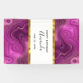 金王室の箔付き紫と金ゴールドフェイク瑪瑙 横断幕 (横)