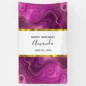 金王室の箔付き紫と金ゴールドフェイク瑪瑙 横断幕 (縦)