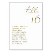 金現代の手書きスクリプトウェディング テーブルナンバー (裏面)