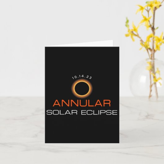 金環食太陽の10月14日天文学の愛好家 カード (黄色い花)