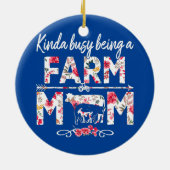 金田忙しが母の母の母の農おもしろい業をしている セラミックオーナメント (裏面)