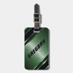 金男らしフェイク金モダン属ストライプ2 ラゲッジタグ