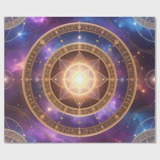 金白熱［赤熱］光を放つの宇宙グラフのギフトラップ ラッピングペーパー