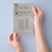 金白熱［赤熱］光を放つ属きらめく価格表フライヤー チラシ (ハンドル)