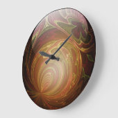 金白熱［赤熱］光を放つ色のテクスチャ付きガラス大理石抽象芸術 ラージ壁時計 (傾斜)