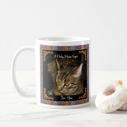 金目のサイケデリックなペイズリー コーヒーマグカップ (ドーナツ)