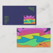 金砂の名刺のテンプレートのピンクの日没 名刺 (正面/裏面)