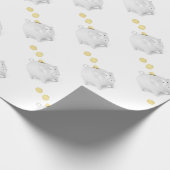 金硬貨が付いている貯金箱 ラッピングペーパー (角)