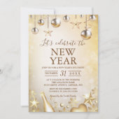 金祝オーナメント新年のパーティー 招待状 (正面)