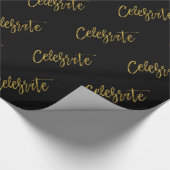 金祝箔とブラック ラッピングペーパー (角)