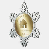 金私達の新しい家|の初めてのクリスマス スノーフレークピューターオーナメント (右)