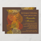 金秋の葉の退職パーティー 招待状 (正面/裏面)