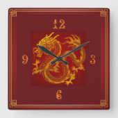 金竜 スクエア壁時計 (正面)