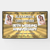 金第50結婚記念日のカスタムの写真 横断幕 (横)