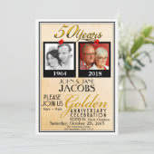 金第50記念日の招待状w/envelopes 招待状 (スタンド正面)