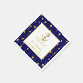 金箔いかり航海のモダン結婚の スタンダードカクテルナプキン (角)