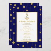 金箔いかり航海の結婚ブライダルシャワー 招待状 (正面/裏面)