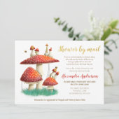 金箔きのこ&ハチの赤ちゃんシャワー（郵便） 招待状 (スタンド正面)