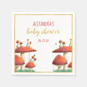 金箔きのこ&蜂の赤エレガントちゃんシャワー スタンダードカクテルナプキン (正面)