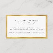 金箔くちびメイクモダンアップアーティストホワイトエレガント 名刺 (裏面)