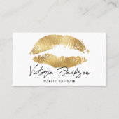 金箔くちびメイクモダンアップアーティストホワイトエレガント 名刺 (正面)