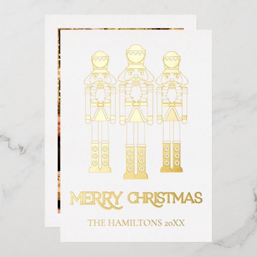 金箔くるみ割りクリスマスカード 箔招待状 (正面/裏面)
