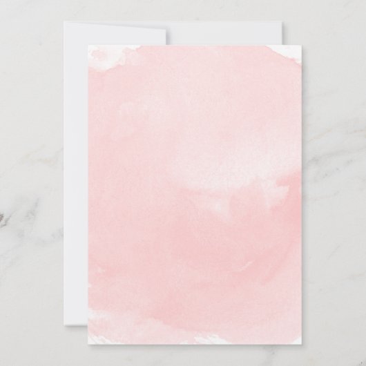 金箔とピンクの水彩誕生のお知らせ 案内状 (裏面)