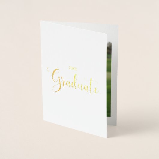 金箔と写真の卒業発表 箔カード (正面)