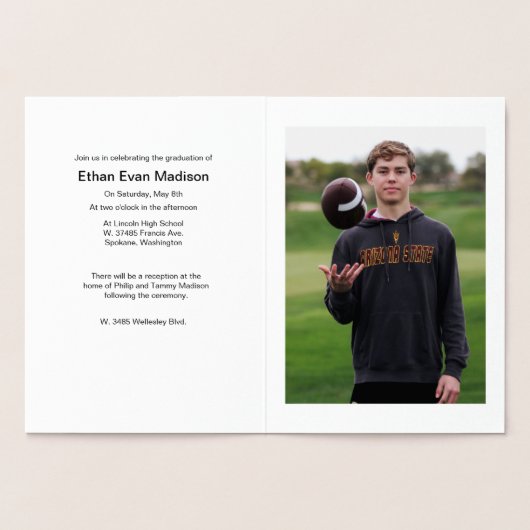 金箔と写真の卒業発表 箔カード (内部)