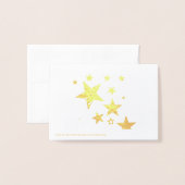 金箔と明るいメリークリスマスノテカード 箔カード (裏面封筒付き)