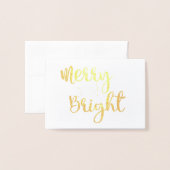 金箔と明るいメリークリスマスノテカード 箔カード (封筒付き正面)