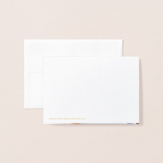 金箔と水彩植物体ありがとう 箔カード (裏面封筒付き)