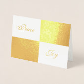 金箔と白い長方形ハッピーニューイヤー 箔カード (正面)