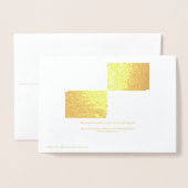 金箔と白い長方形ハッピーニューイヤー 箔カード (裏面封筒付き)