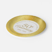金箔に輝くゴールドダストの50回結婚記念 ペーパープレート (アングル)