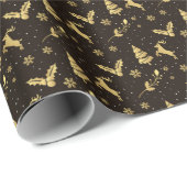金箔のエレガンス：ゴールデンクリスマス ラッピングペーパー (ロールコーナー)