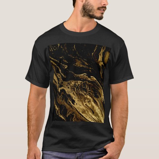 金箔のエレガンス：マーブリングの豪華な魔法 Tシャツ (正面)